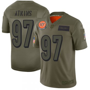 Nike Bengals #97 Geno Atkins Camo Men's Stitched NFL Limited 2019 Salute To Service Jersey