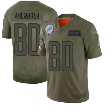 Nike Lions #80 Danny Amendola Camo Men's Stitched NFL Limited 2019 Salute To Service Jersey