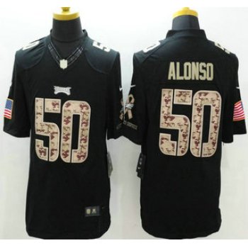 Philadelphia Eagles #50 Kiko Alonso Nike Salute to Service Nike Black Limited Jersey