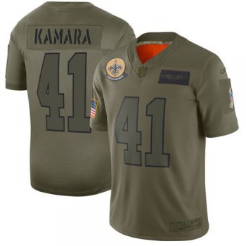 Men New Orleans Saints 41 Kamara Green Nike Olive Salute To Service Limited NFL Jerseys