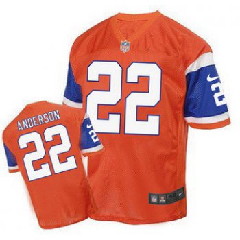 Men's Denver Broncos #22 C. J. Anderson Orange 1998 Retro Elite Jersey