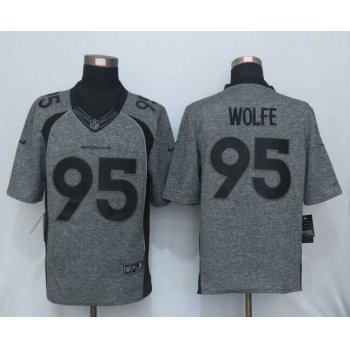 Men's Denver Broncos #95 Derek Wolfe Nike Gray Gridiron 2015 NFL Gray Limited Jersey