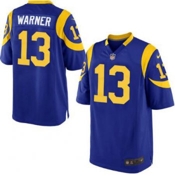 Men's Los Angeles Rams #13 Kurt Warner Royal Blue Alternate NFL Nike Elite Jersey