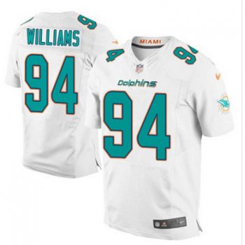 Nike Dolphins #94 Mario Williams White Men's Stitched NFL New Elite Jersey