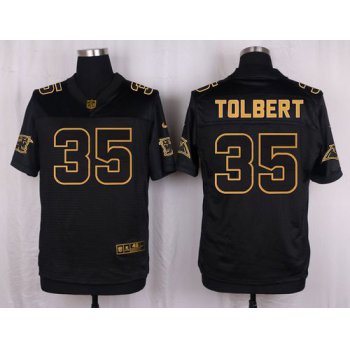 Nike Panthers #35 Mike Tolbert Black Men's Stitched NFL Elite Pro Line Gold Collection Jersey