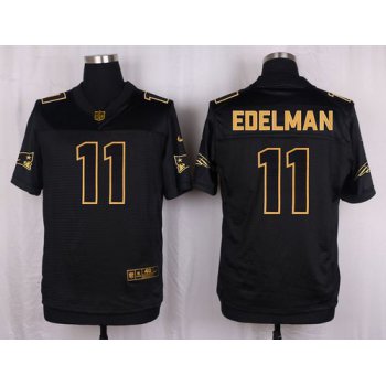 Nike Patriots #11 Julian Edelman Black Men's Stitched NFL Elite Pro Line Gold Collection Jersey