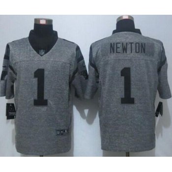 Men's Carolina Panthers #1 Cam Newton Nike Gray Gridiron 2015 NFL Gray Limited Jersey