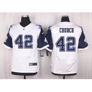 Men's Dallas Cowboys #42 42 Barry Church Nike White Color Rush 2015 NFL Elite Jersey