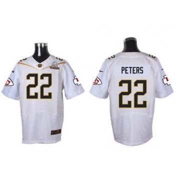 Men's Kansas City Chiefs #22 Marcus Peters White 2016 Pro Bowl Nike Elite Jersey