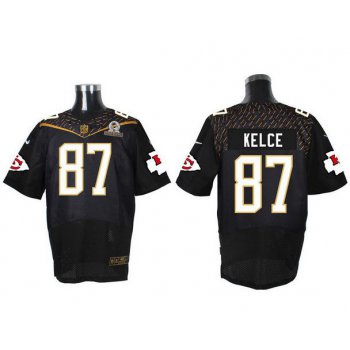 Men's Kansas City Chiefs #87 Travis Kelce Black 2016 Pro Bowl Nike Elite Jersey