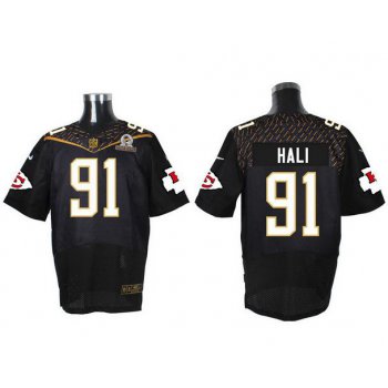 Men's Kansas City Chiefs #91 Tamba Hali Black 2016 Pro Bowl Nike Elite Jersey