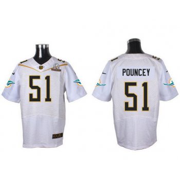 Men's Miami Dolphins #51 Mike Pouncey White 2016 Pro Bowl Nike Elite Jersey