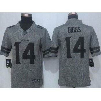 Men's Minnesota Vikings #14 Stefon Diggs Nike Gray Gridiron 2015 NFL Gray Limited Jersey