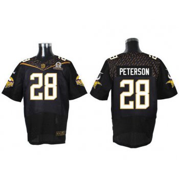 Men's Minnesota Vikings #28 Adrian Peterson Black 2016 Pro Bowl Nike Elite Jersey