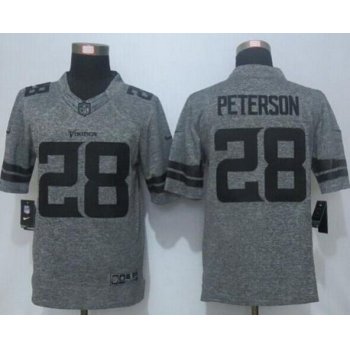 Men's Minnesota Vikings #28 Adrian Peterson Nike Gray Gridiron 2015 NFL Gray Limited Jersey