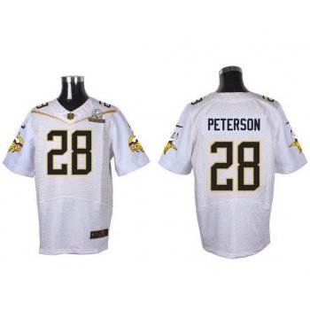 Men's Minnesota Vikings #28 Adrian Peterson White 2016 Pro Bowl Nike Elite Jersey