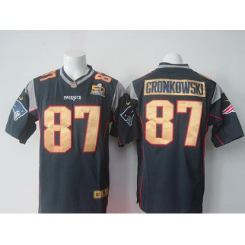 Men's New England Patriots #87 Rob Gronkowski Navy Blue Super Bowl 50th Anniversary 2016 NFL Nike Game Jersey