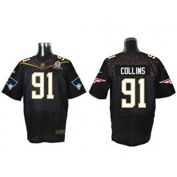 Men's New England Patriots #91 Jamie Collins Black 2016 Pro Bowl Nike Elite Jersey