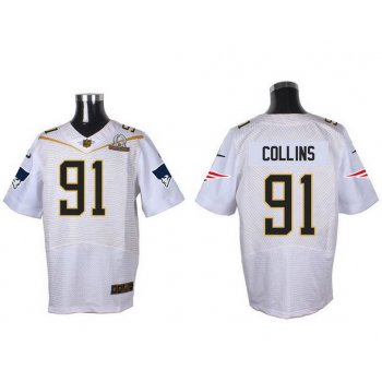 Men's New England Patriots #91 Jamie Collins White 2016 Pro Bowl Nike Elite Jersey