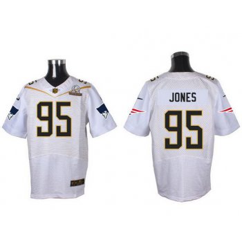 Men's New England Patriots #95 Chandler Jones White 2016 Pro Bowl Nike Elite Jersey