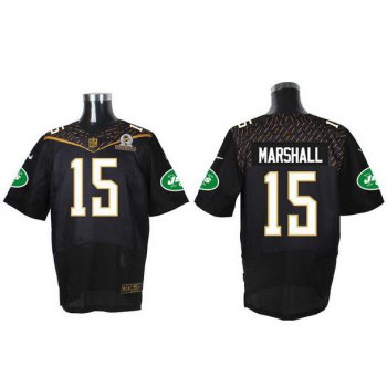 Men's New York Jets #15 Brandon Marshall Black 2016 Pro Bowl Nike Elite Jersey