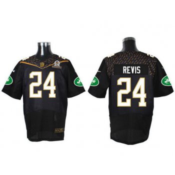 Men's New York Jets #24 Darrelle Revis Black 2016 Pro Bowl Nike Elite Jersey