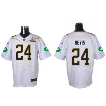 Men's New York Jets #24 Darrelle Revis White 2016 Pro Bowl Nike Elite Jersey