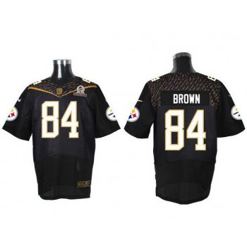 Men's Pittsburgh Steelers #84 Antonio Brown Black 2016 Pro Bowl Nike Elite Jersey