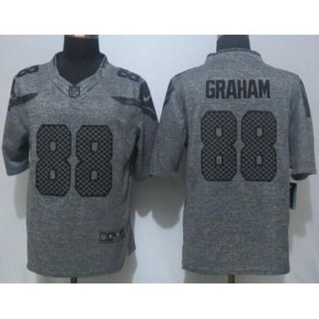 Men's Seattle Seahawks #88 Jimmy Graham Nike Gray Gridiron 2015 NFL Gray Limited Jersey