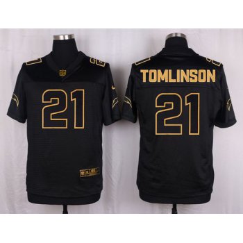 Nike Chargers #21 LaDainian Tomlinson Black Men's Stitched NFL Elite Pro Line Gold Collection Jersey