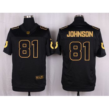 Nike Colts #81 Andre Johnson Black Men's Stitched NFL Elite Pro Line Gold Collection Jersey