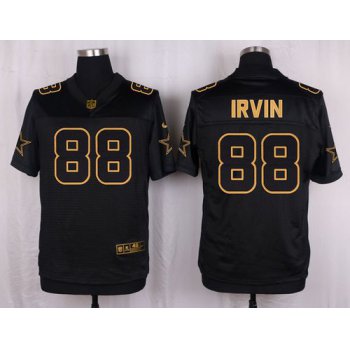 Nike Cowboys #88 Michael Irvin Black Men's Stitched NFL Elite Pro Line Gold Collection Jersey