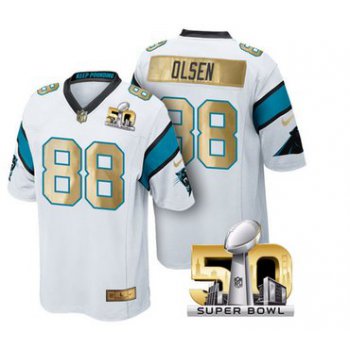 Pre Order Carolina Panthers Jersey 88 Greg Olsen White Super Bowl 50th Limited Jerseys