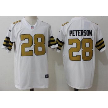 Men's New Orleans Saints #28 Adrian Peterson White 2016 Color Rush Stitched NFL Nike Limited Jersey