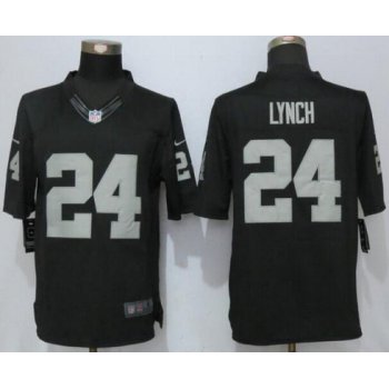 Men's Oakland Raiders #24 Marshawn Lynch Black Team Color Stitched NFL Nike Limited Jersey