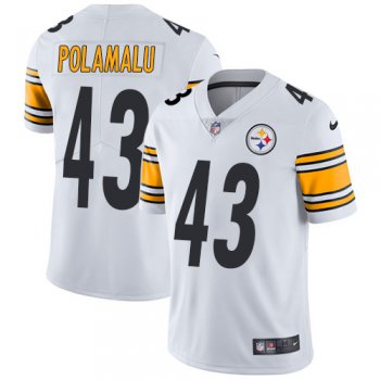 Nike Pittsburgh Steelers #43 Troy Polamalu White Men's Stitched NFL Vapor Untouchable Limited Jersey