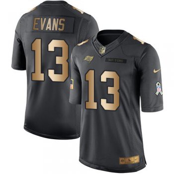 Nike Tampa Bay Buccaneers #13 Mike Evans Black Men's Stitched NFL Limited Gold Salute To Service Jersey