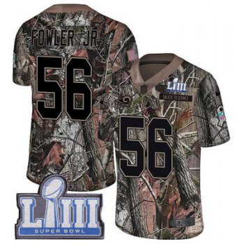 #56 Limited Dante Fowler Jr Camo Nike NFL Men's Jersey Los Angeles Rams Rush Realtree Super Bowl LIII Bound