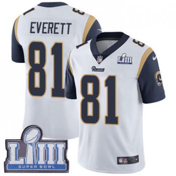 #81 Limited Gerald Everett White Nike NFL Road Men's Jersey Los Angeles Rams Vapor Untouchable Super Bowl LIII Bound