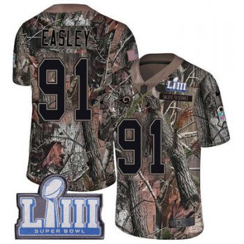 #91 Limited Dominique Easley Camo Nike NFL Men's Jersey Los Angeles Rams Rush Realtree Super Bowl LIII Bound