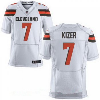 Men's 2017 NFL Draft Cleveland Browns #7 DeShone Kizer White Road Stitched NFL Nike Elite Jersey