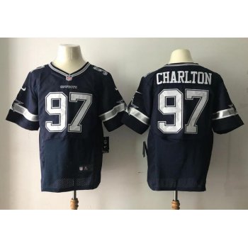 Men's 2017 NFL Draft Dallas Cowboys #97 Taco Charlton Navy Blue Team Color Stitched NFL Nike Elite Jersey