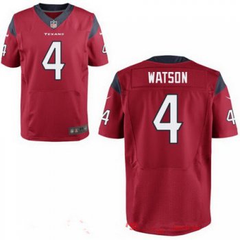 Men's 2017 NFL Draft Houston Texans #4 Deshaun Watson Red Team Color Stitched NFL Nike Elite Jersey