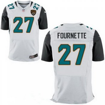 Men's 2017 NFL Draft Jacksonville Jaguars #27 Leonard Fournette White Road Stitched NFL Nike Elite Jersey