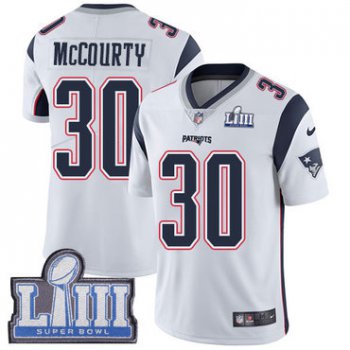 #30 Limited Jason McCourty White Nike NFL Road Men's Jersey New England Patriots Vapor Untouchable Super Bowl LIII Bound