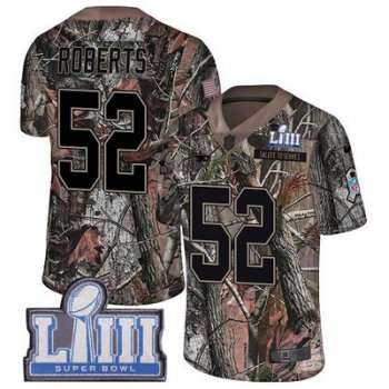 #52 Limited Elandon Roberts Camo Nike NFL Men's Jersey New England Patriots Rush Realtree Super Bowl LIII Bound