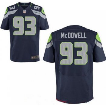 Men's 2017 NFL Draft Seattle Seahawks #93 Malik McDowell Navy Blue Team Color Stitched NFL Nike Elite Jersey