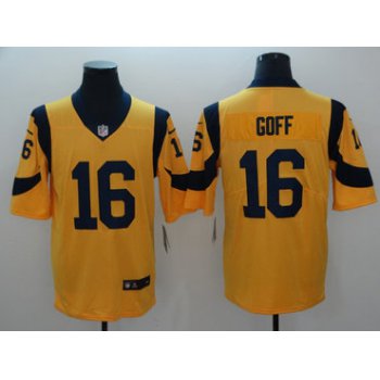 Men's Nike Los Angeles Rams #16 Jared Goff Gold Vapor Untouchable Limited Jersey