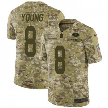 Nike 49ers #8 Steve Young Camo Men's Stitched NFL Limited 2018 Salute To Service Jersey