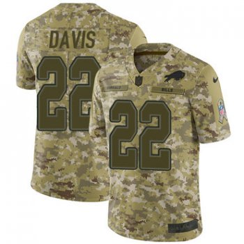 Nike Bills #22 Vontae Davis Camo Men's Stitched NFL Limited 2018 Salute To Service Jersey